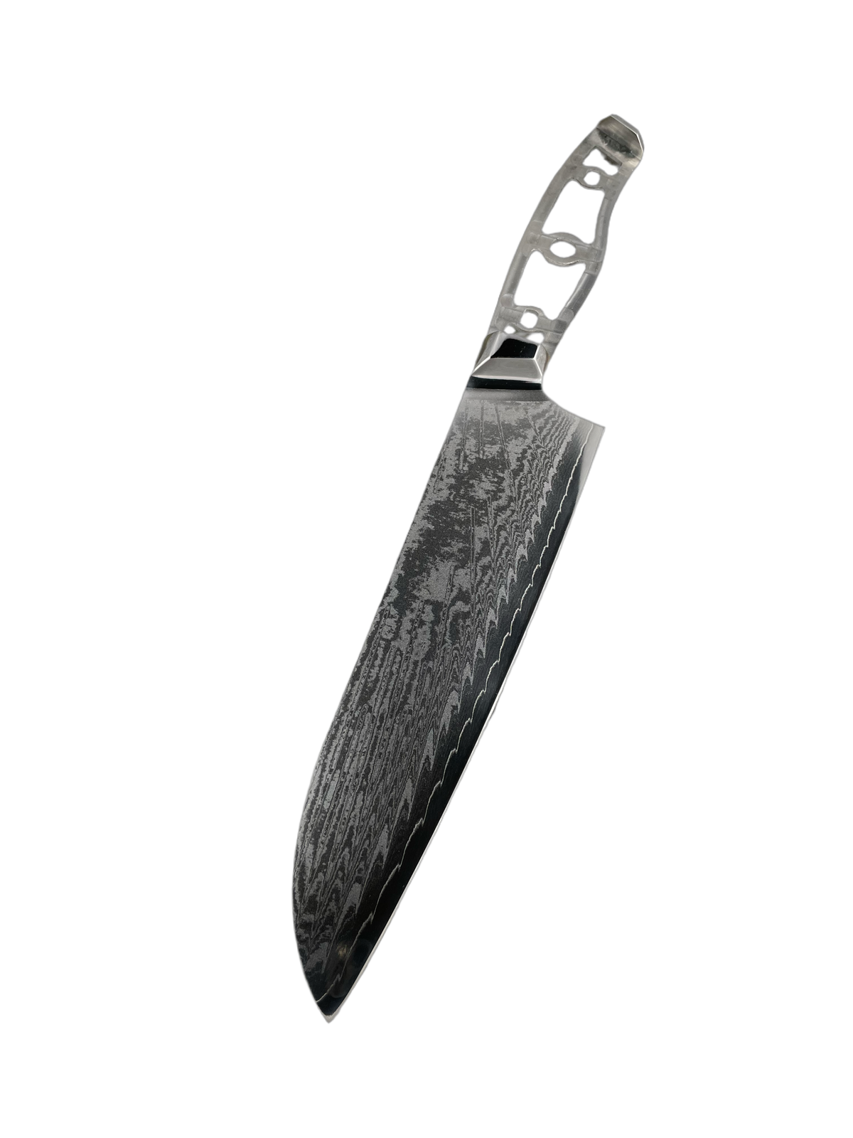 Santoku - Coltello da chef in damasco AUS10 da 8" a codolo pieno con alveoli