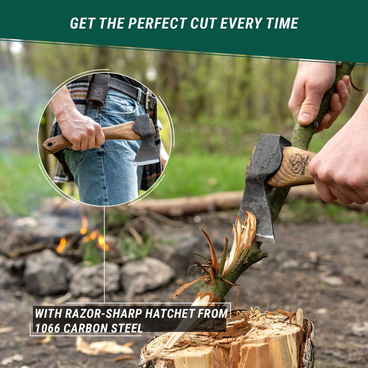 Accetta con protezione lama AX1 Bushcraft Hatchet