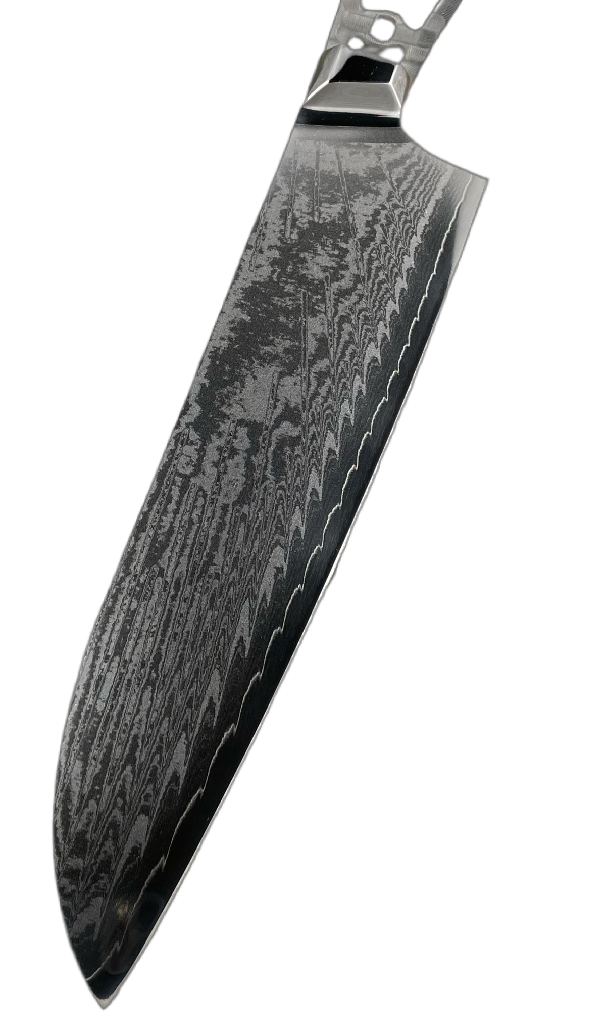 Santoku - Coltello da chef in damasco AUS10 da 8" a codolo pieno con alveoli