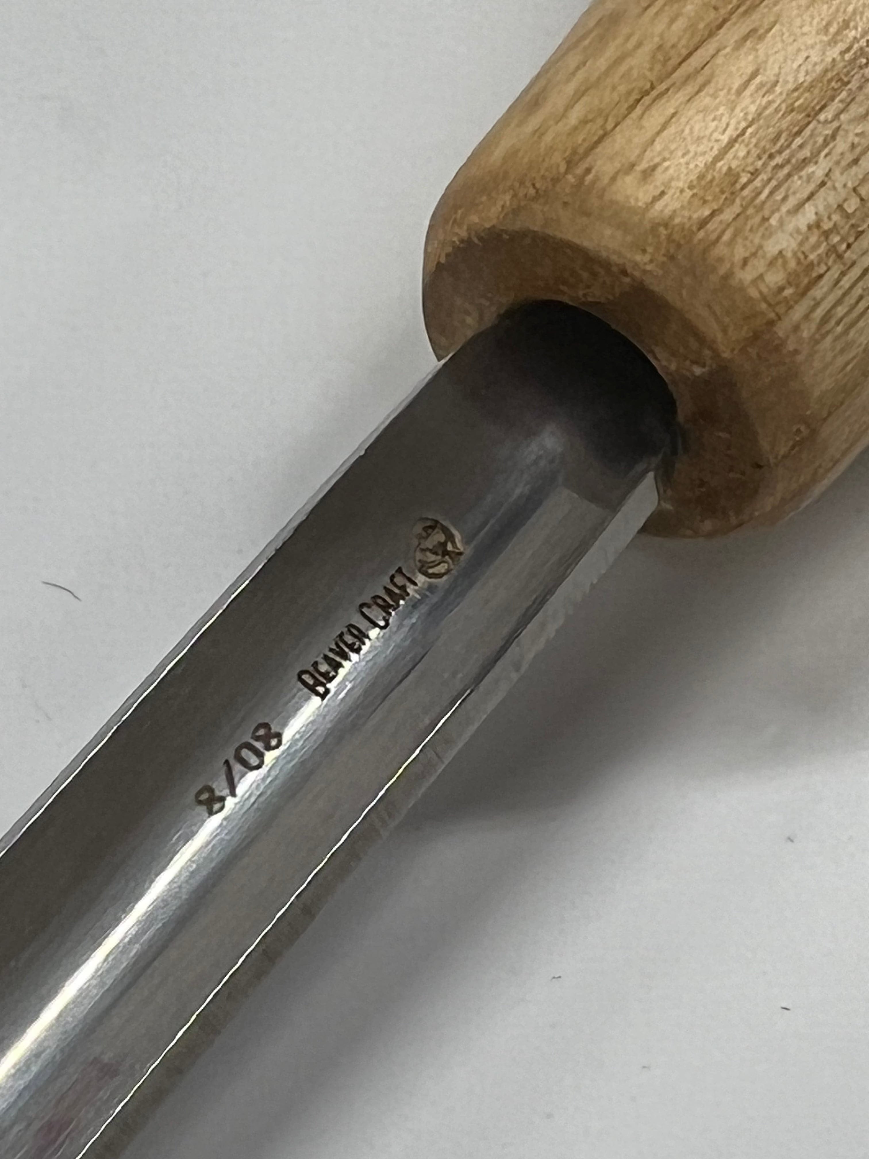 Strozzatrice per legno 75x14mm scalpello dritto arrotondato P8/08 con impugnatura a sfera