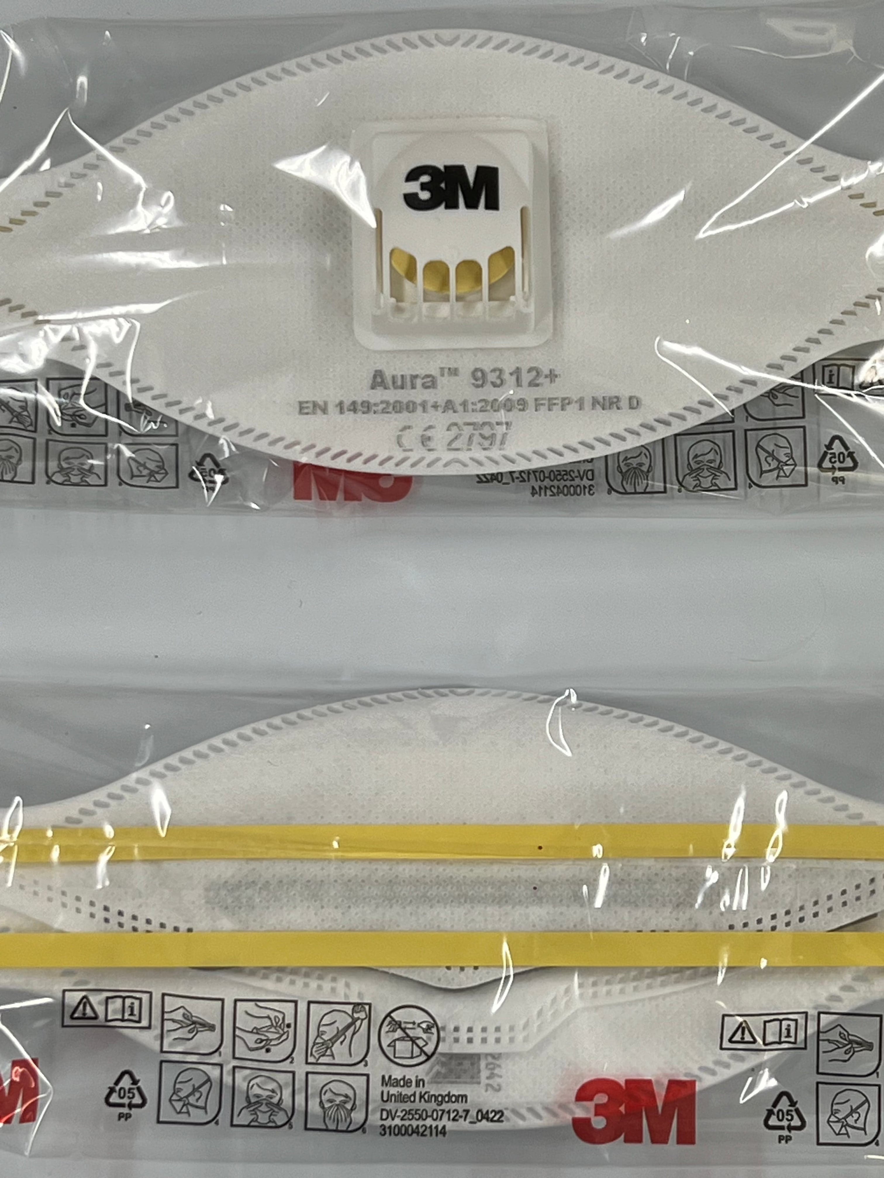 Mascherine antipolvere 3M Aura con valvola