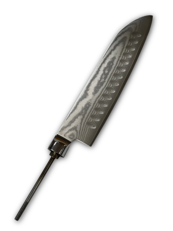 Santoku - Coltello da chef damascato AUS10 da 7" a codolo passante con ghiera