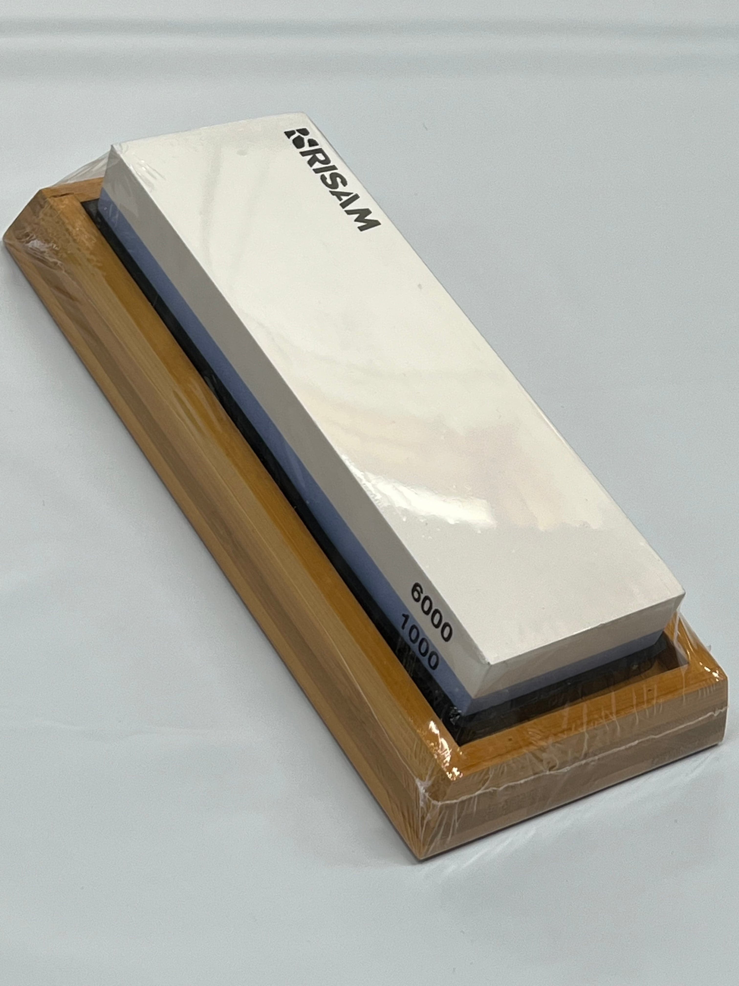 Pietra per affilare giapponese doppia con base in bambù 1000/6000 RW018