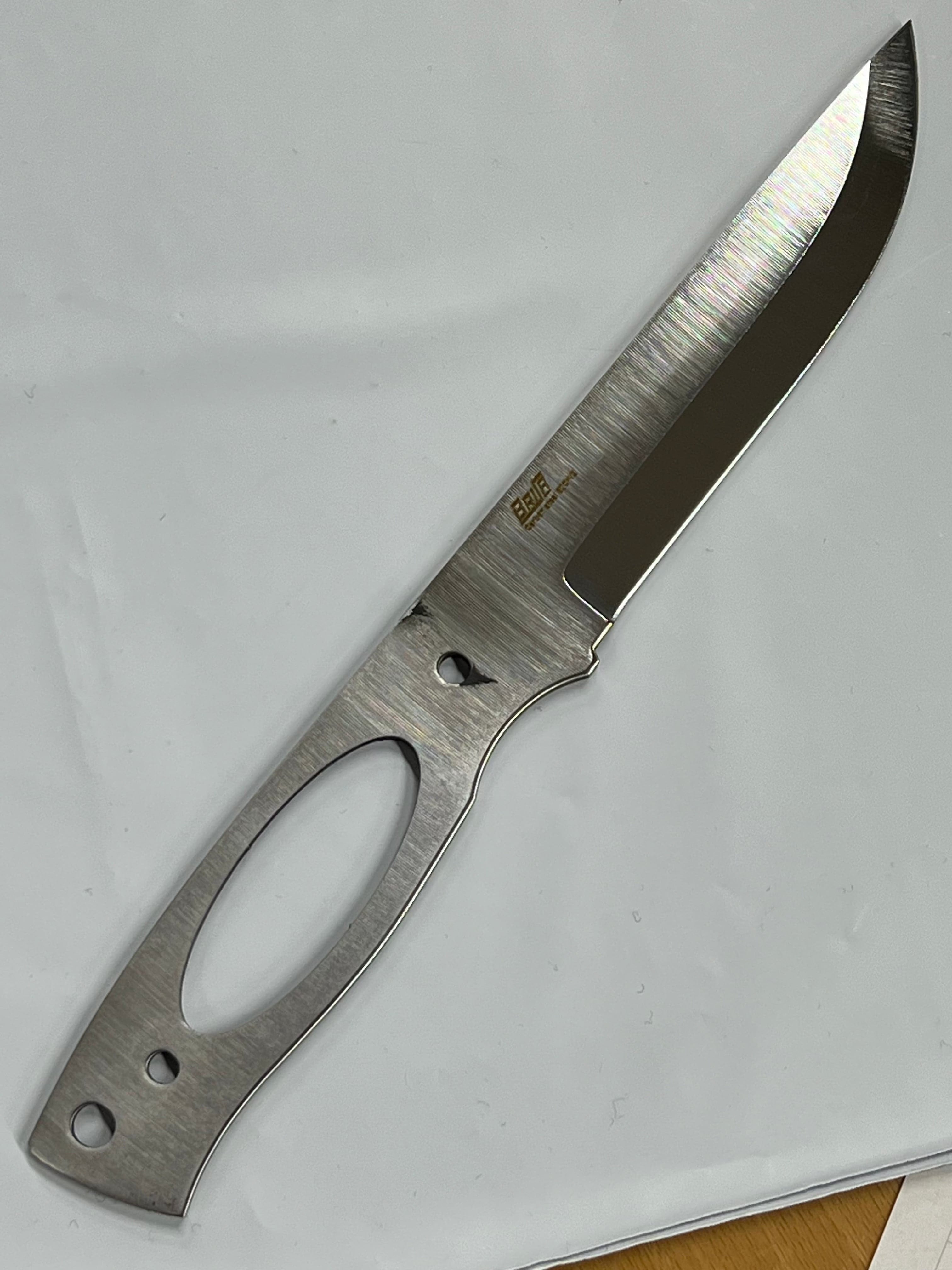 Lama per coltello Brisa Trooper 115 Scandi in acciaio al carbonio 80CrV2