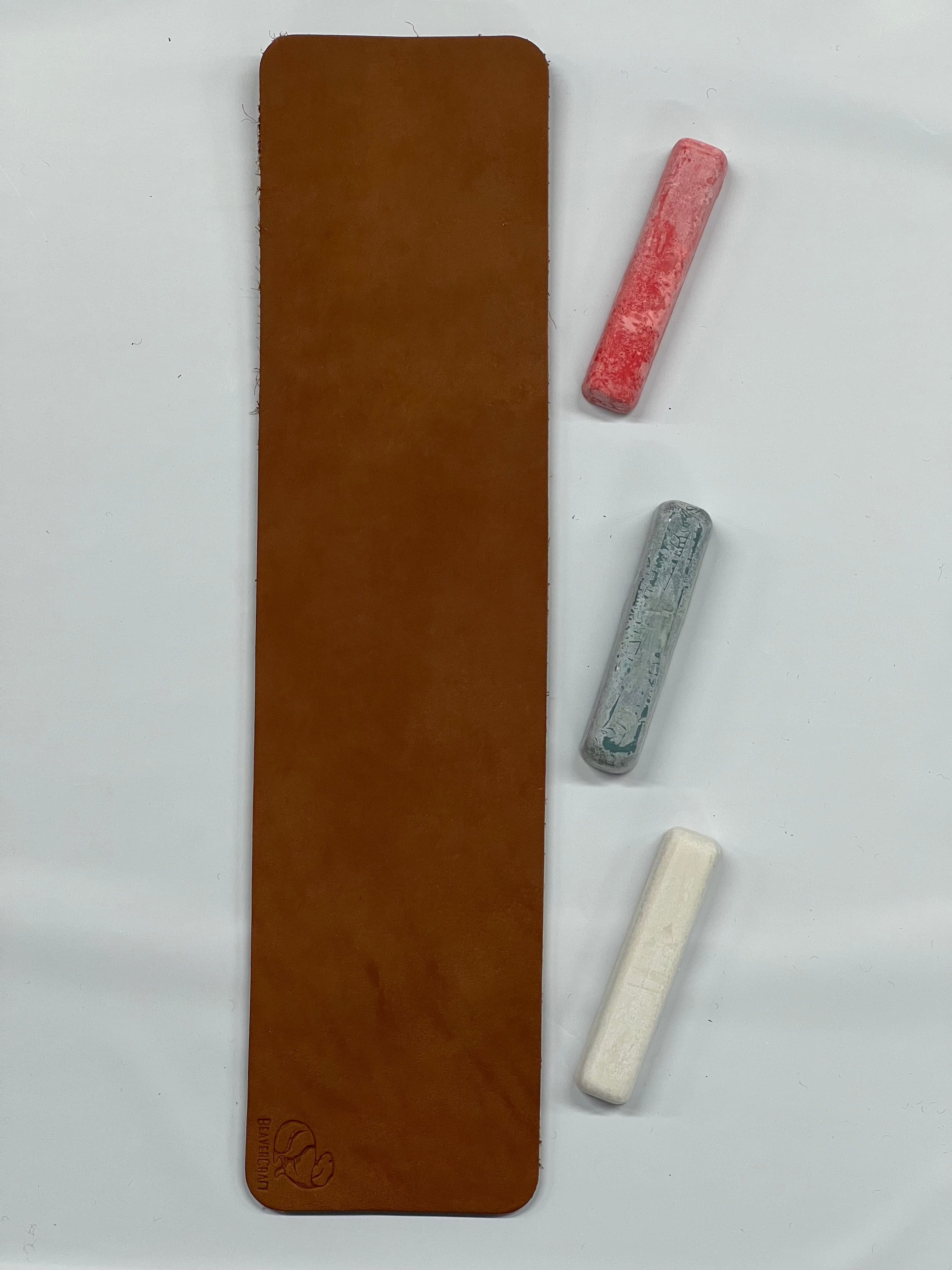 Cinghia in cuoio 305x75 mm con 3 tipi di pasta abrasiva