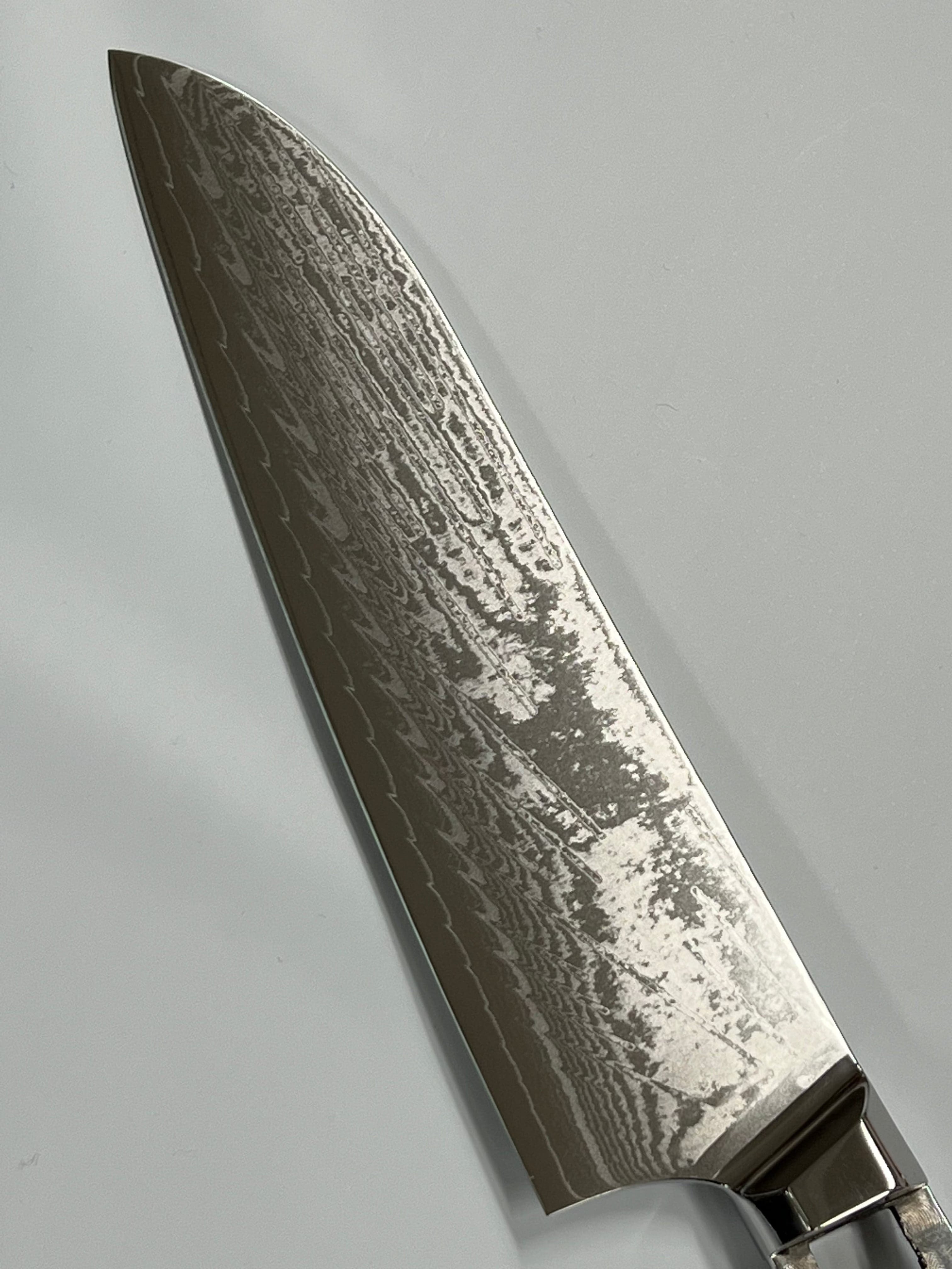 Santoku - Coltello da chef in damasco AUS10 da 8" a codolo pieno con alveoli