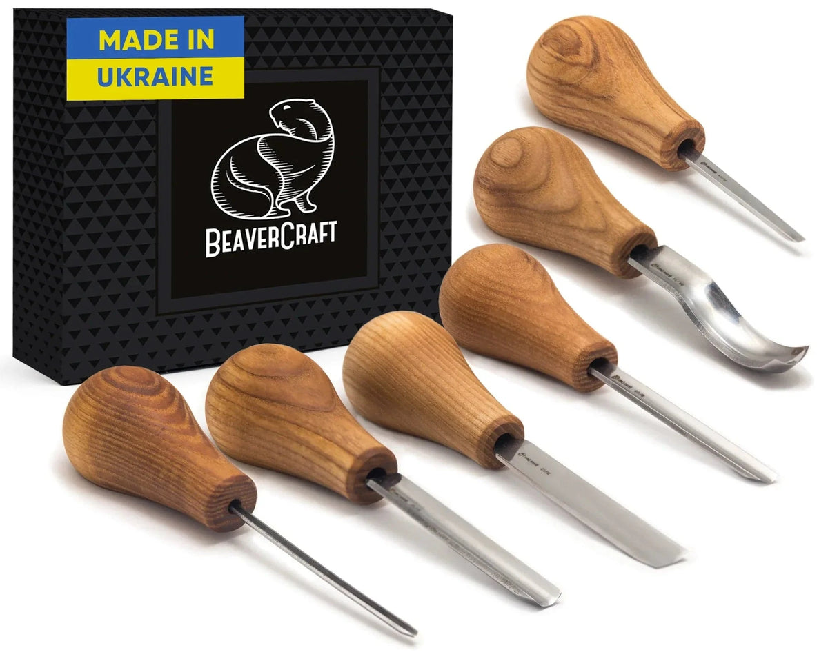 Set di scalpelli per intaglio SC05 di Beaver Craft, 6 pezzi