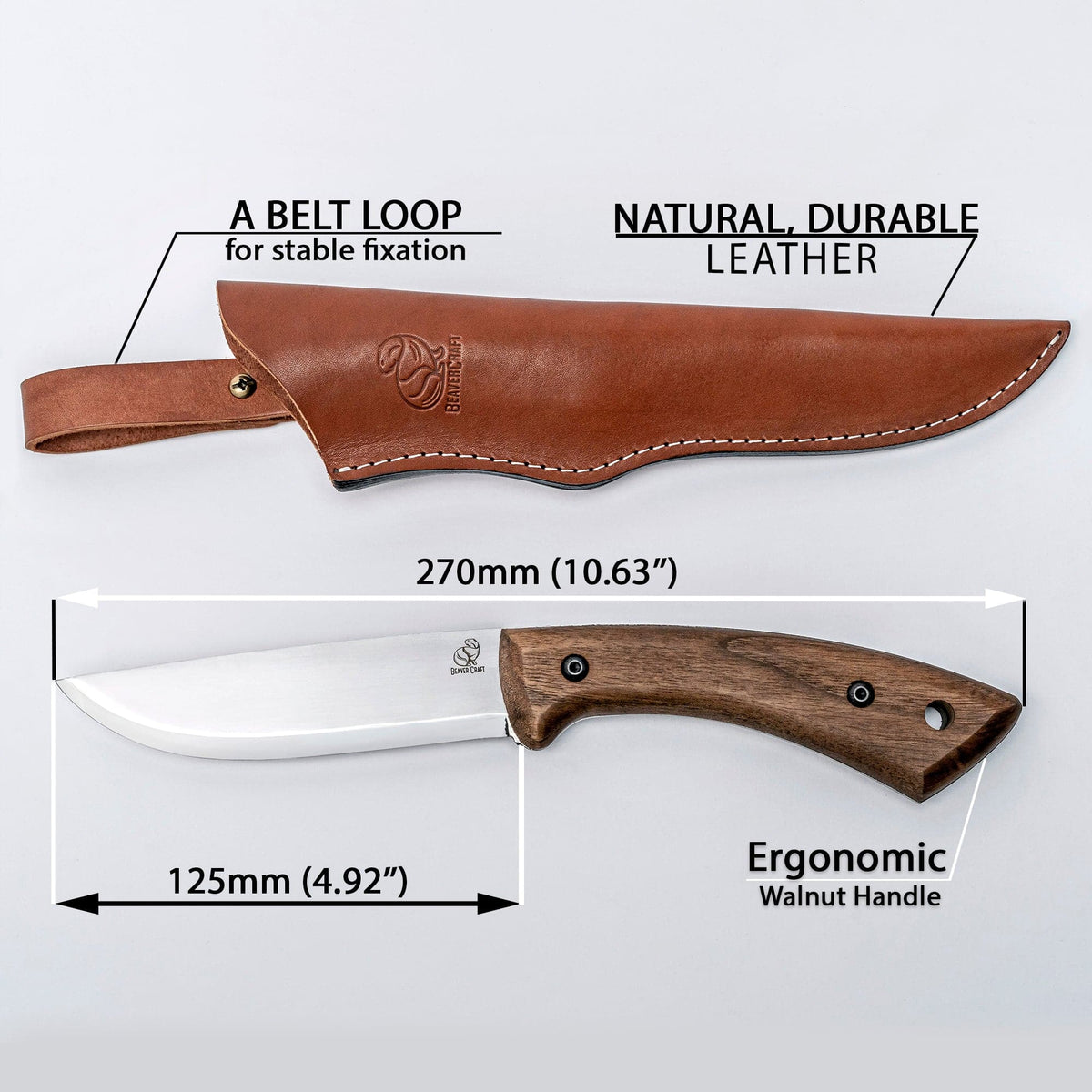 Coltello da bushcraft BSH1 Dune con fodero