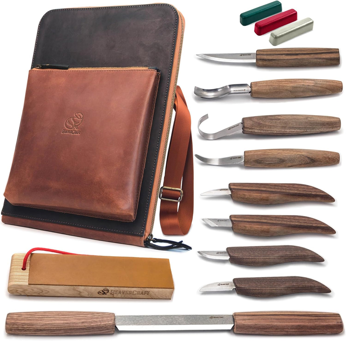 Set di intaglio del legno in custodia a tracolla S50X Beaver Craft