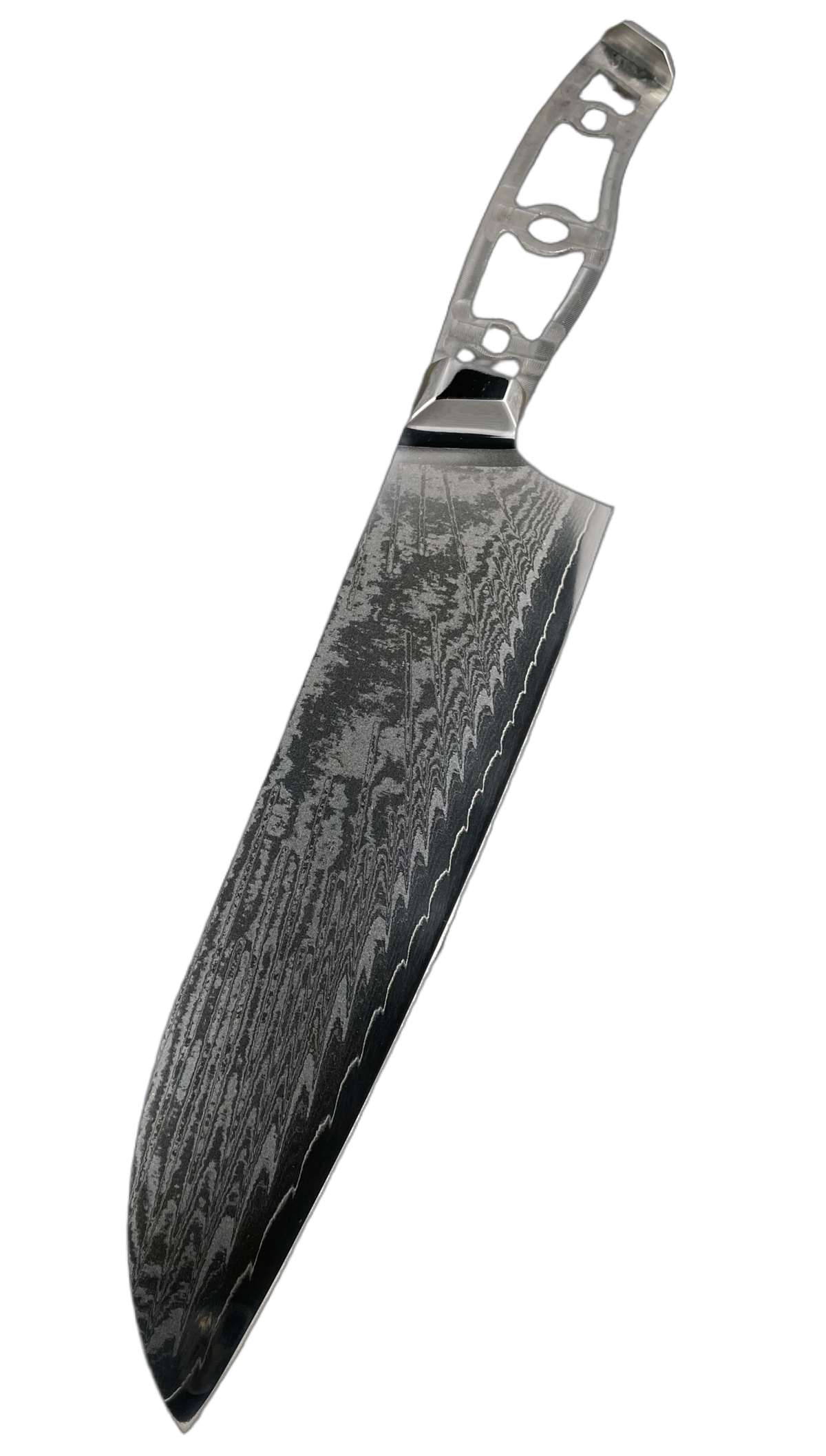 Santoku - Coltello da chef in damasco AUS10 da 8" a codolo pieno con alveoli