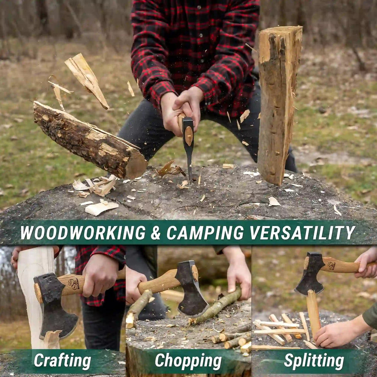 Ascia con protezione per il filo AX3 Bushcraft Ascia da spacco