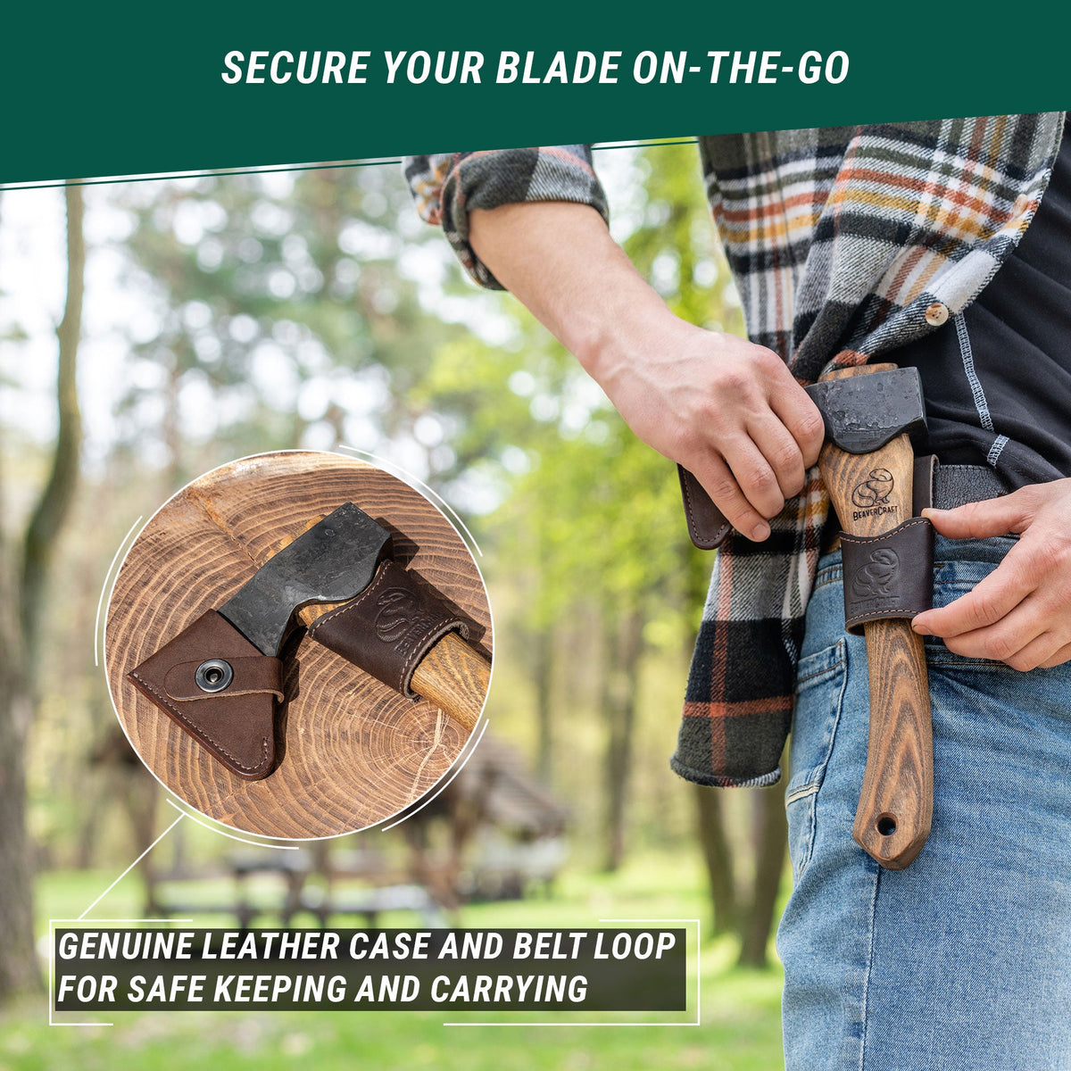 Accetta con protezione lama AX1 Bushcraft Hatchet