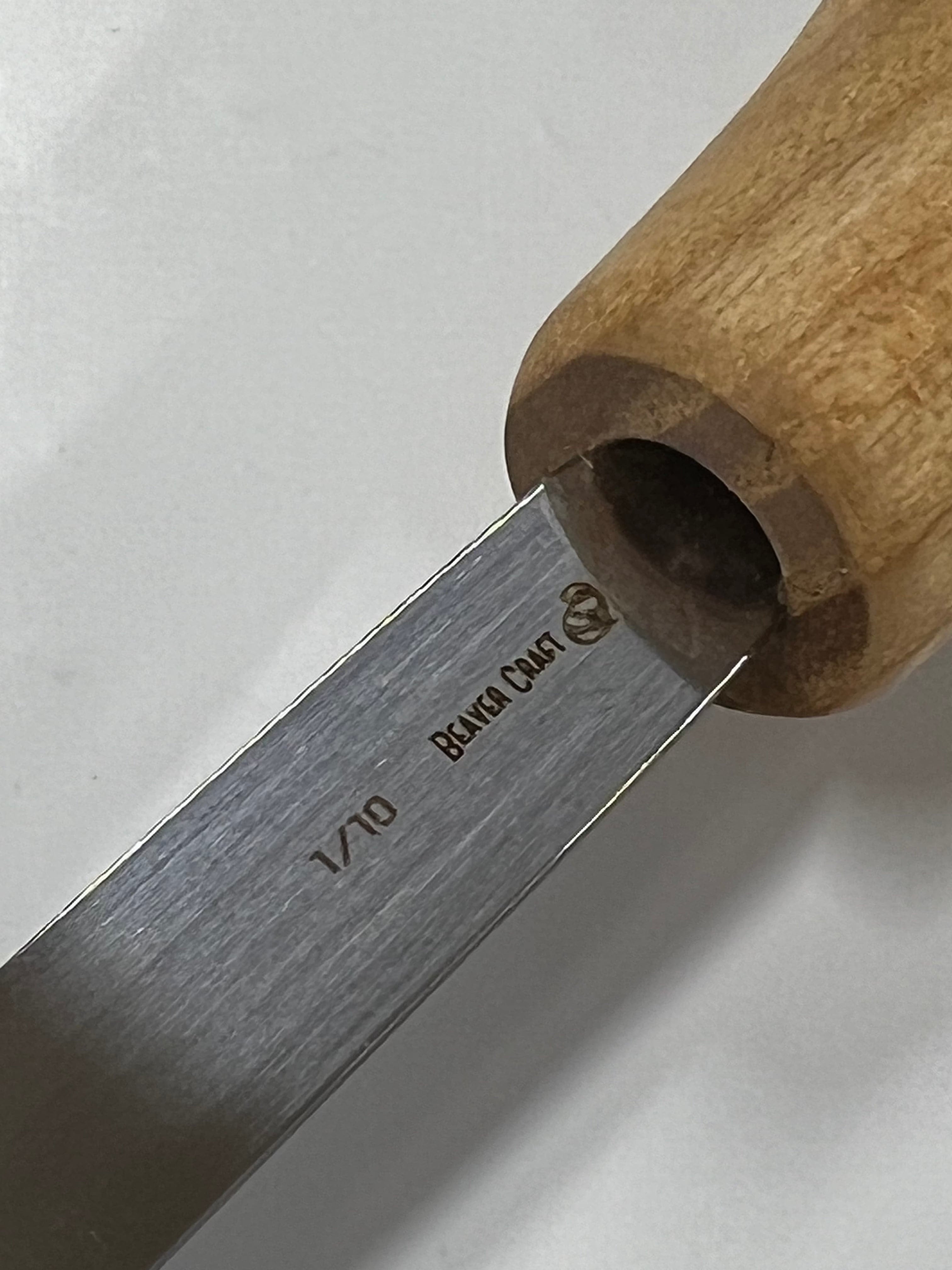 Struccio per intaglio 75x10mm scalpello piatto dritto P1/10 con impugnatura a sfera