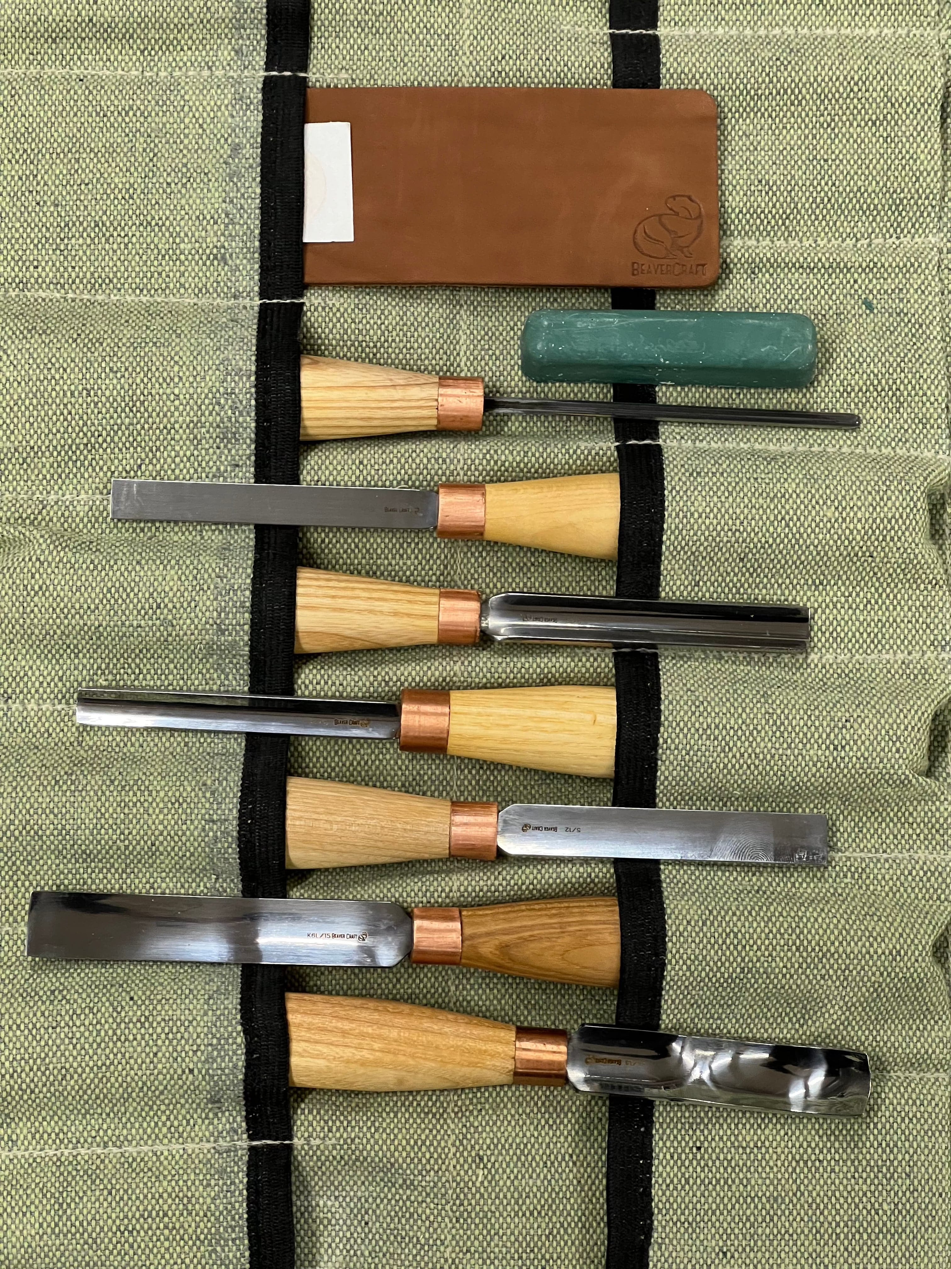 Set di scalpelli per intaglio del legno SC03 di Beaver Craft, 7 pezzi