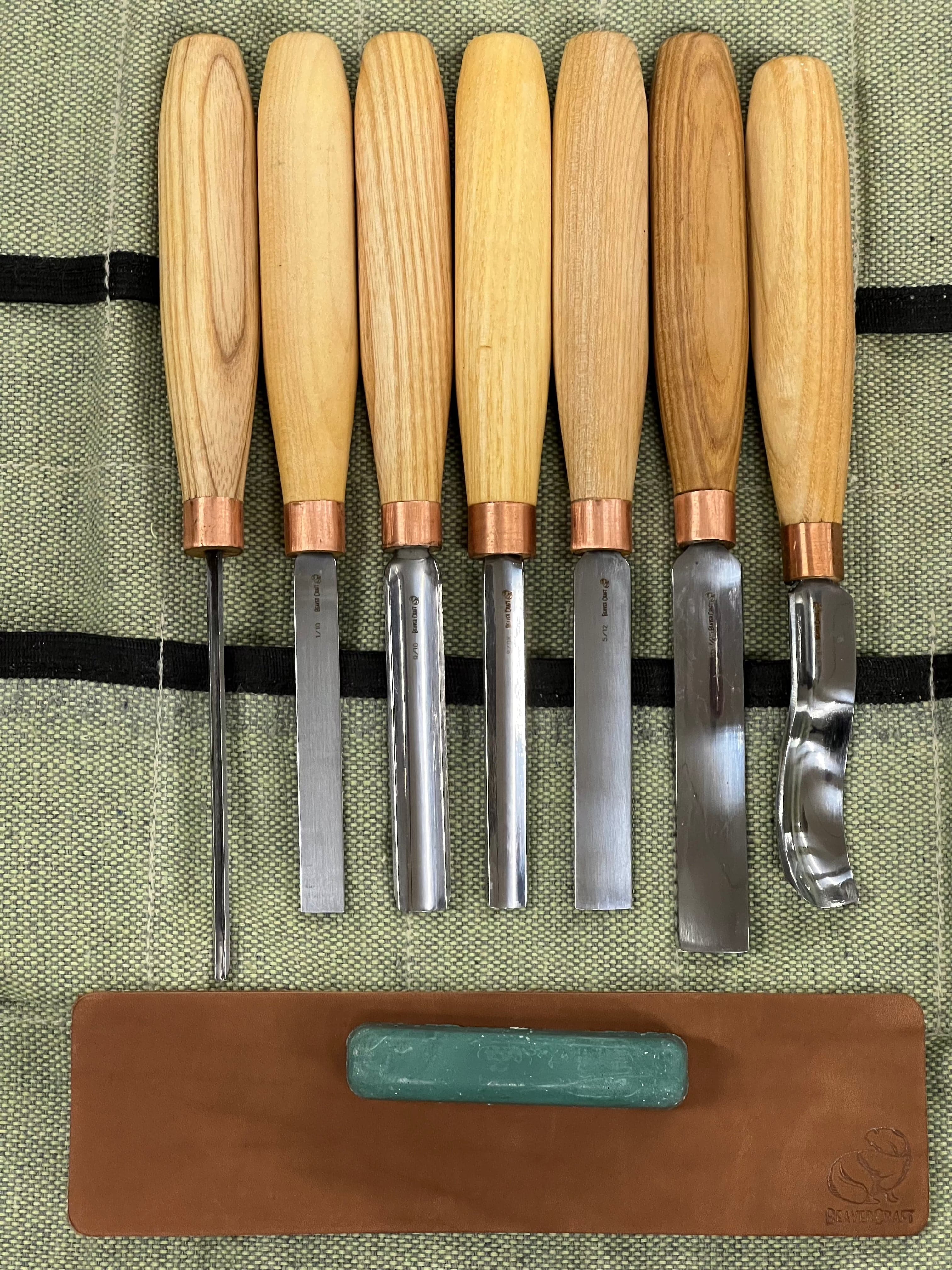 Set di scalpelli per intaglio del legno SC03 di Beaver Craft, 7 pezzi