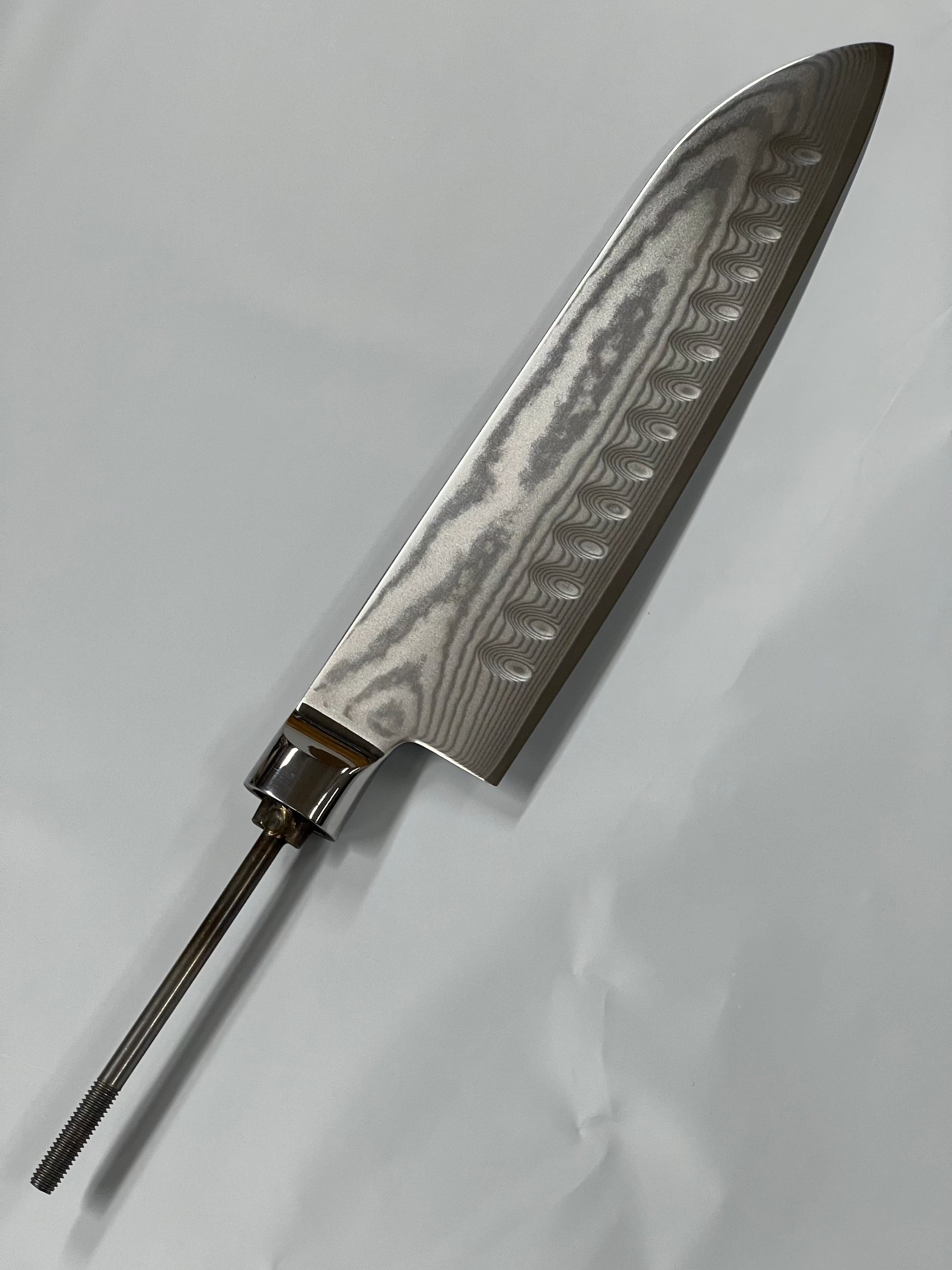 Santoku - Coltello da chef damascato AUS10 da 7" a codolo passante con ghiera