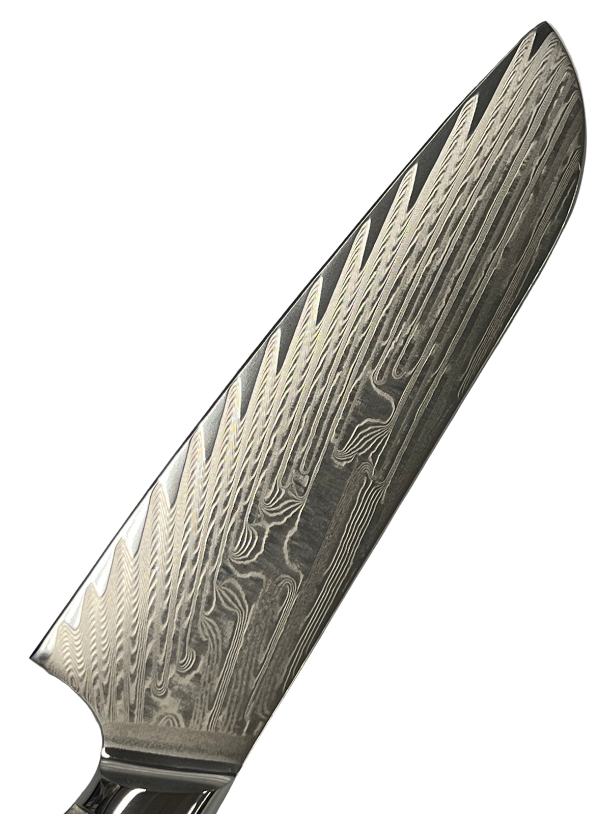 Santoku - Coltello da chef damasco VG10 8" a codolo pieno con bolster