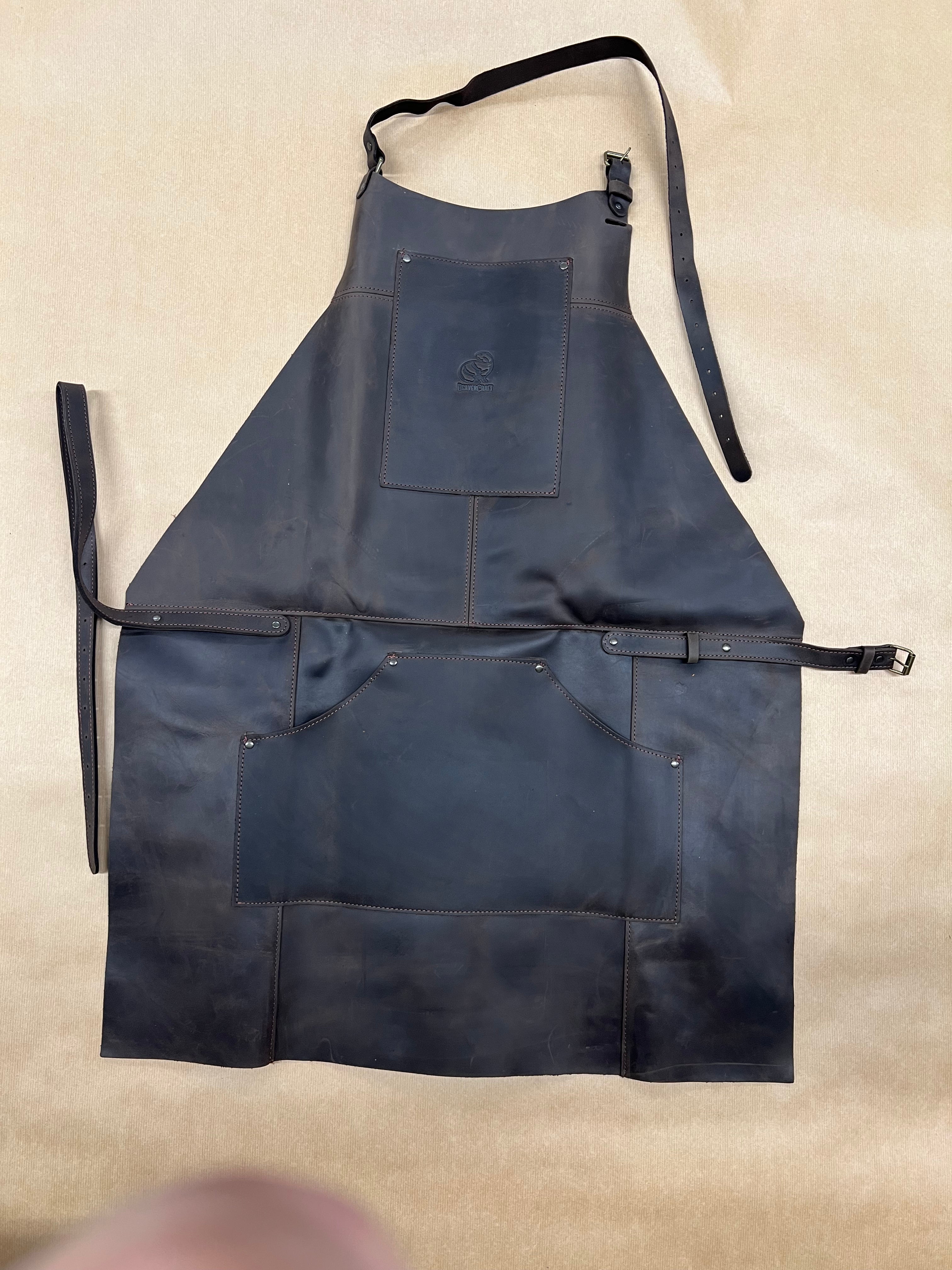 Grembiule regolabile in pelle marrone AP2X