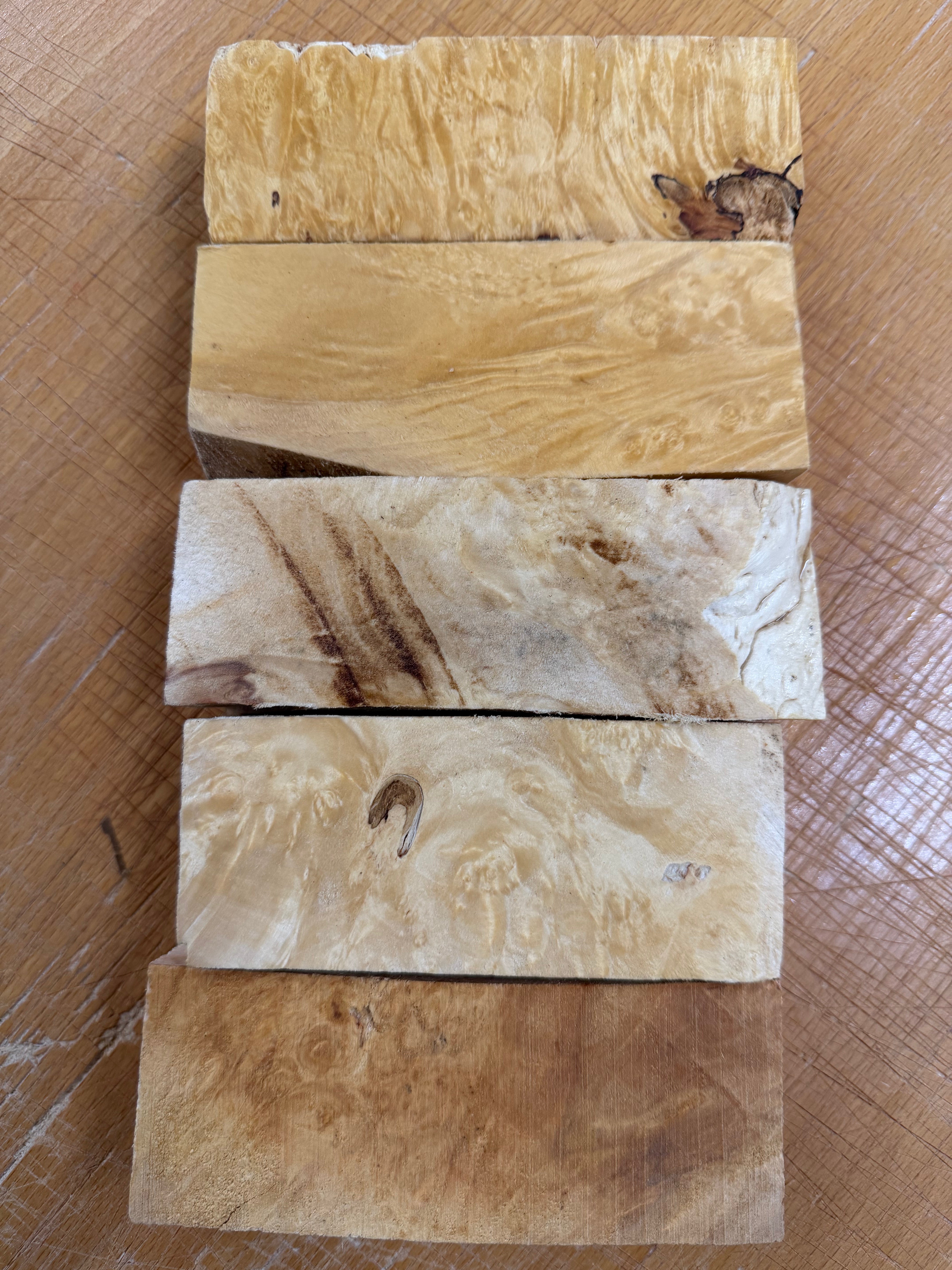 Box Elder, set di 5 sbozzati per manici - BEP5-105