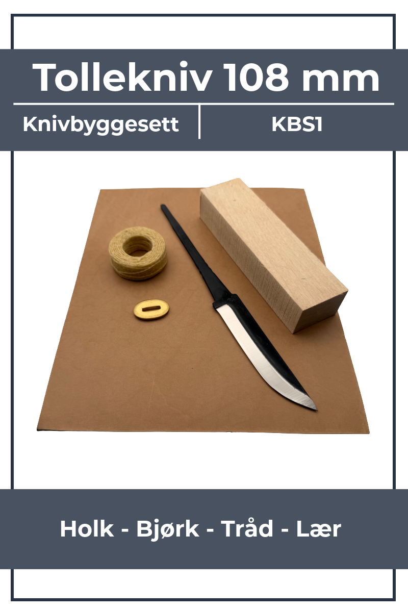 Kit per la costruzione di coltelli KBS1 - 108mm con betulla, ghiera e cuoio