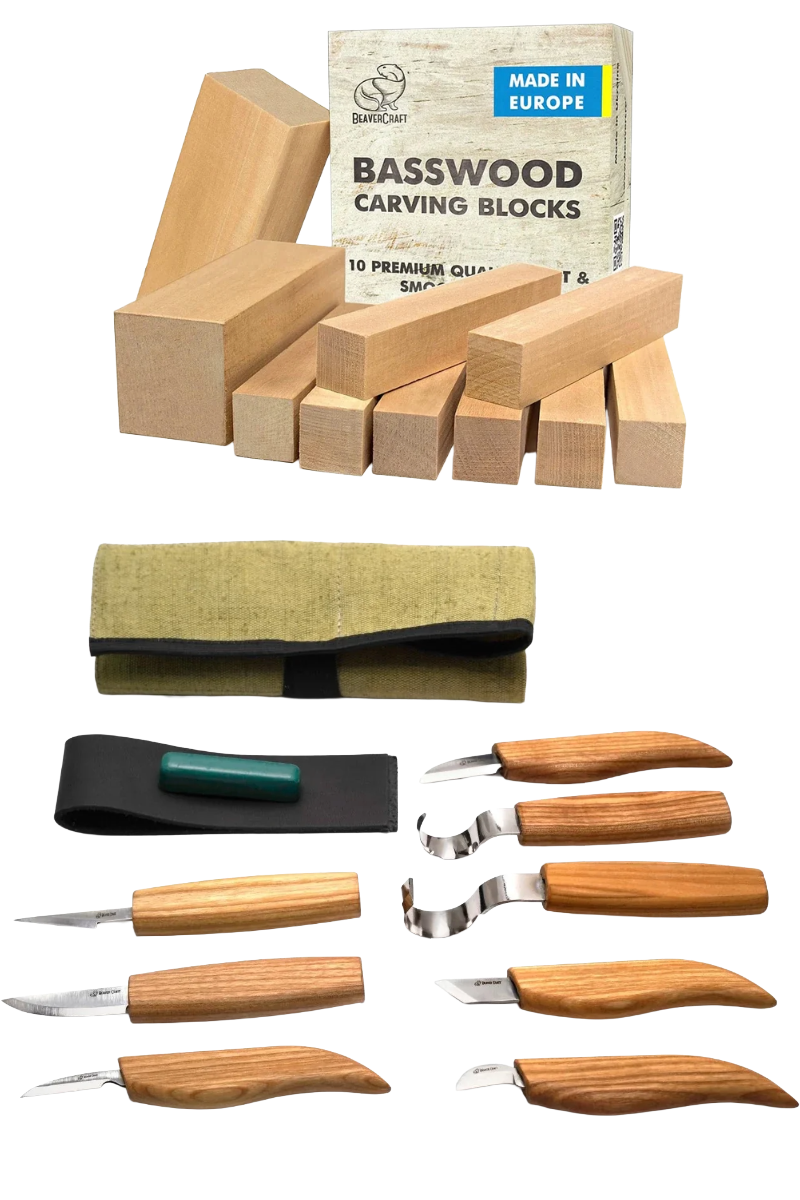 Set iniziale intaglio del legno Premium