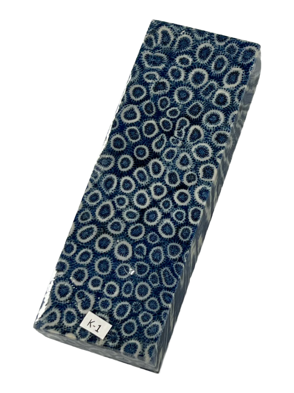 Blocco di corallo fossile per manico K1 (blu)