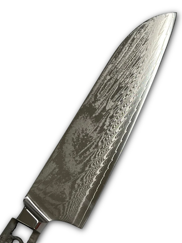 Santoku - Coltello da chef in damasco AUS10 da 8" a codolo pieno con alveoli