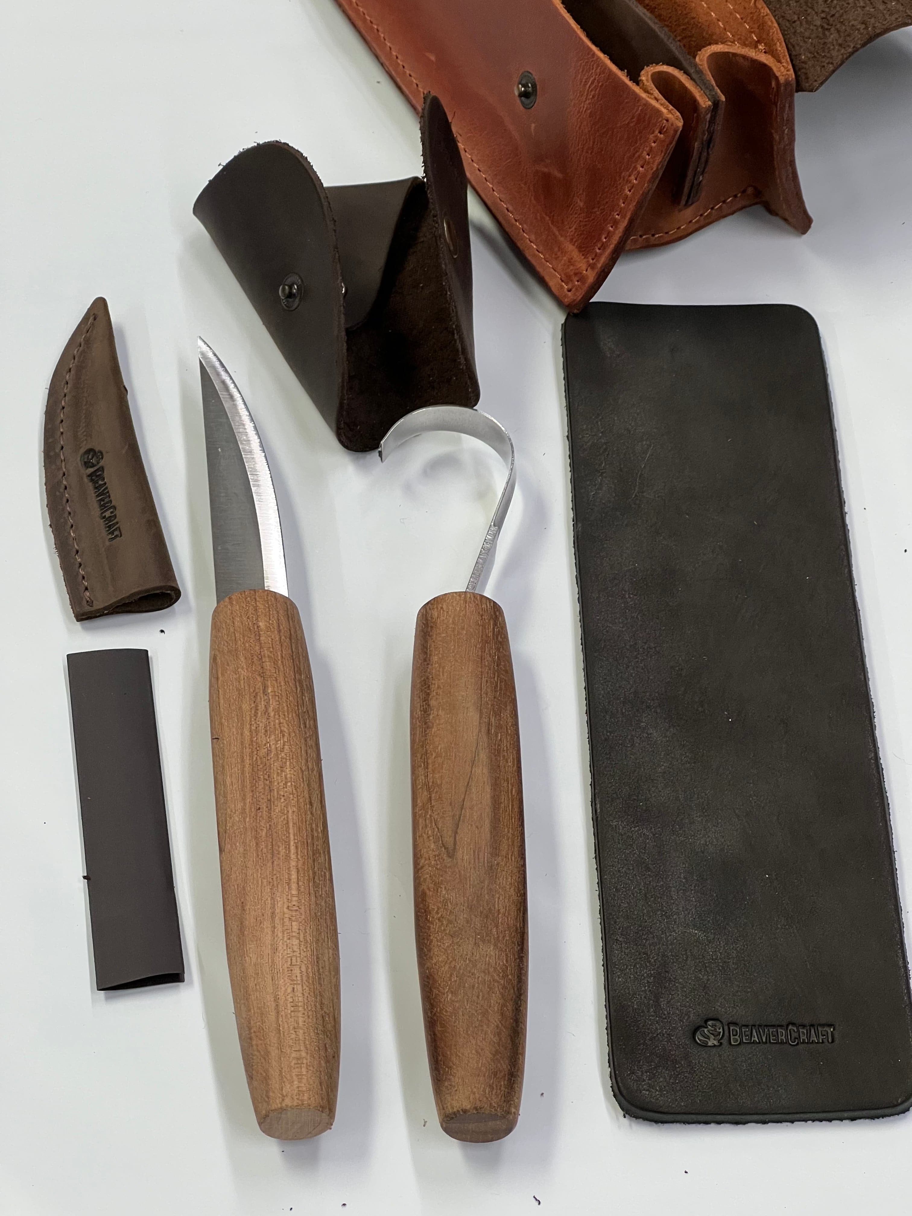 Set per intaglio del legno in pelle S01X Beaver Craft