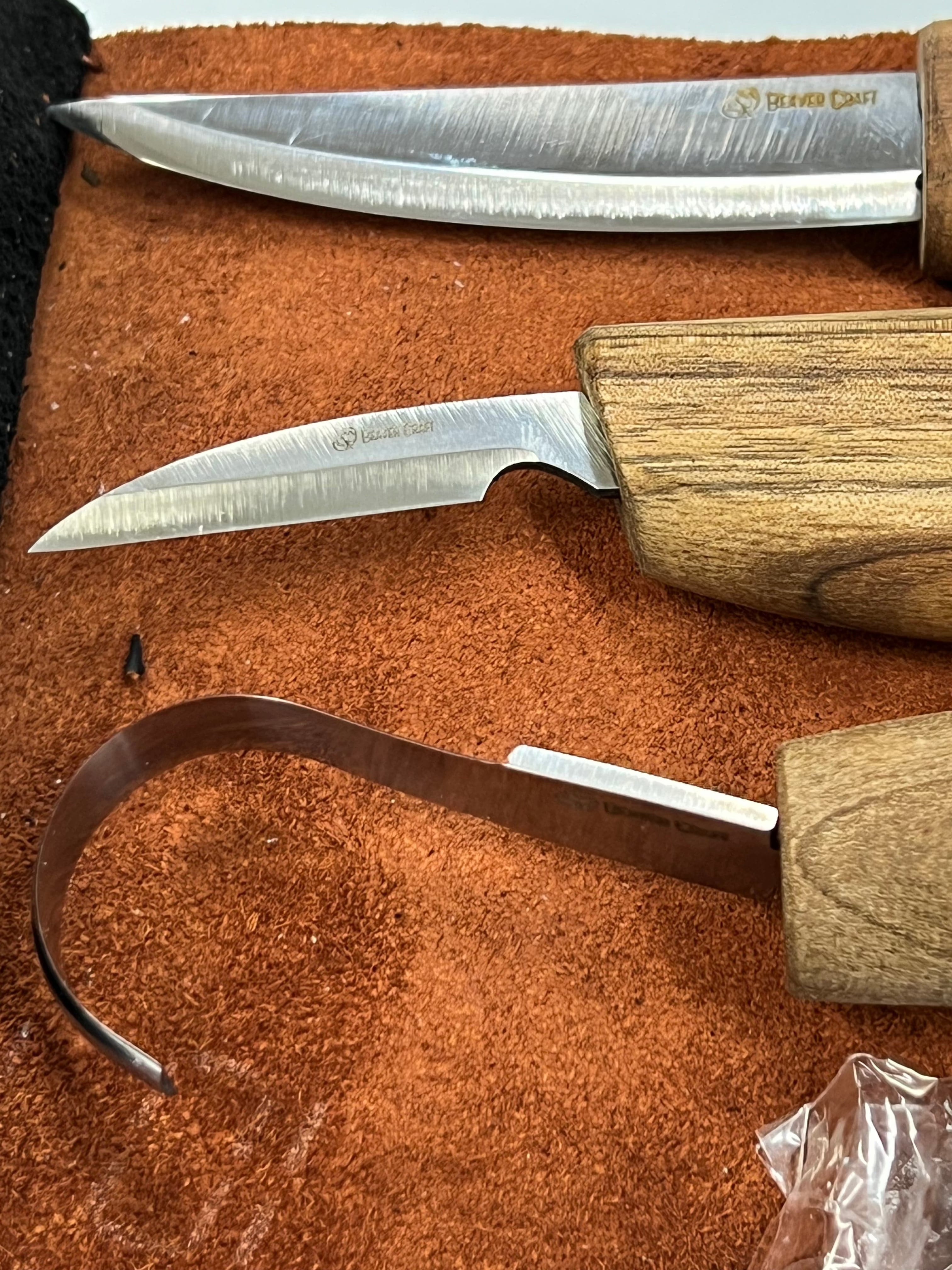 Set intaglio del legno in pelle S13X Beaver Craft