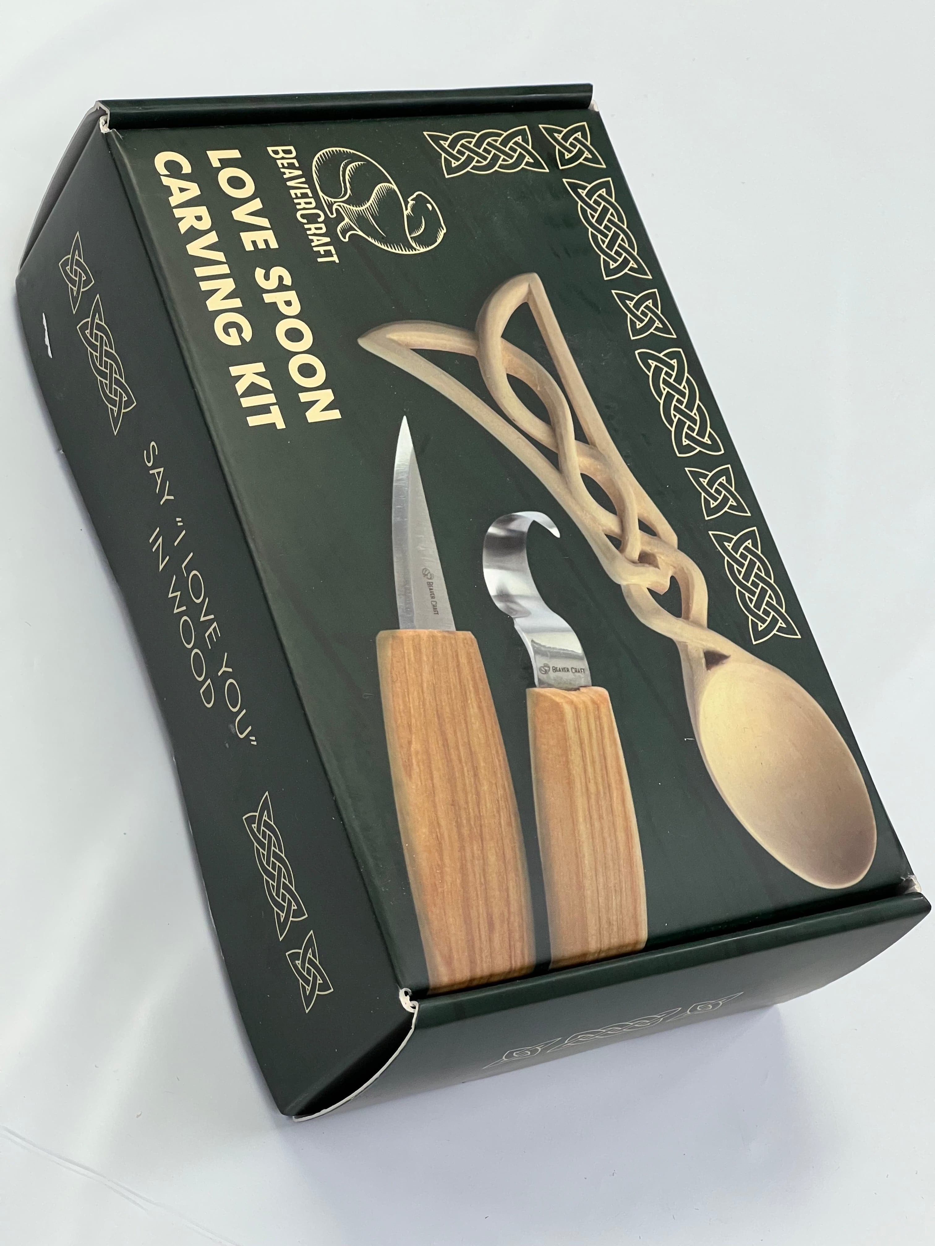 Set intaglio legno DIY04 Cucchiaio dell'amore