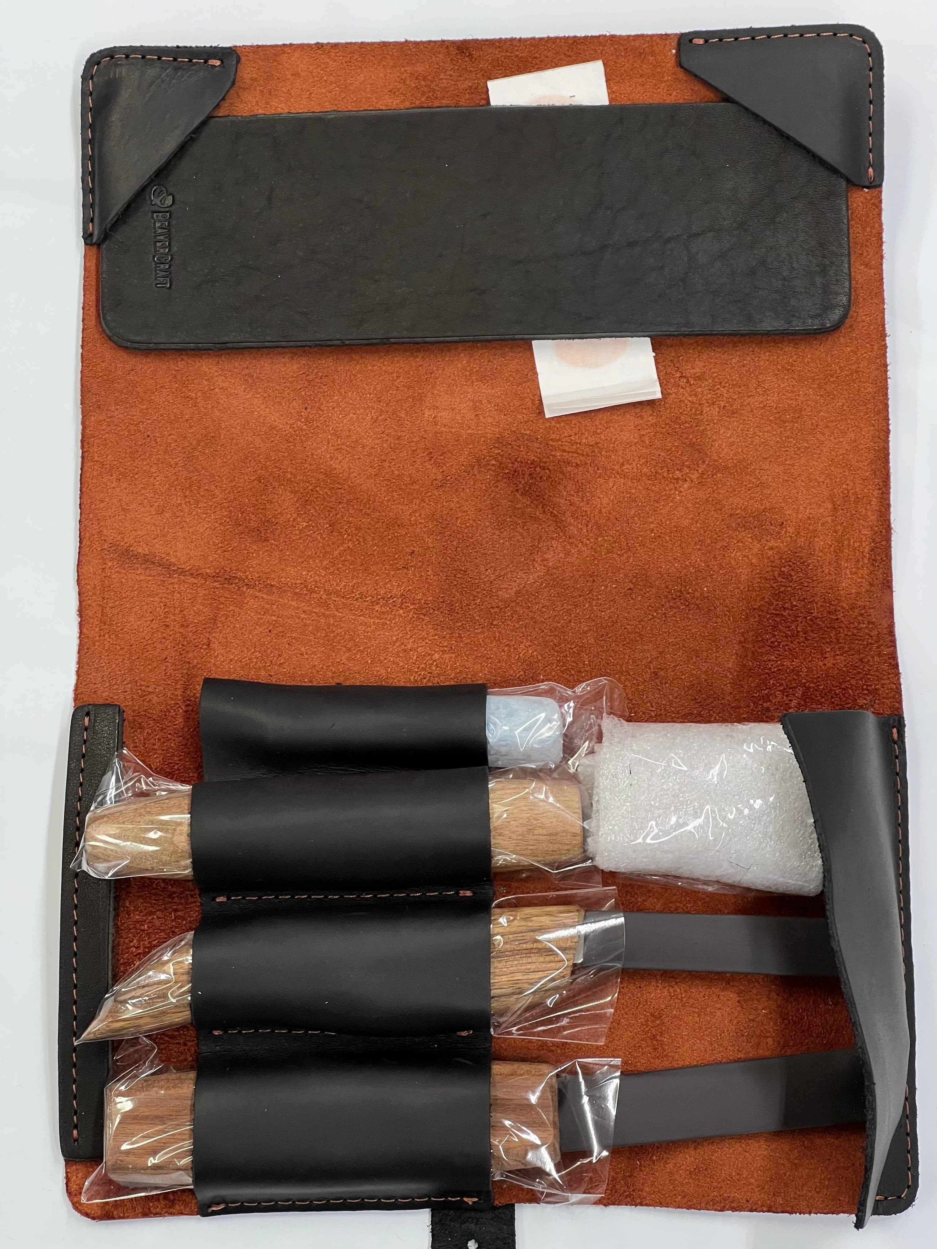 Set intaglio del legno in pelle S13X Beaver Craft