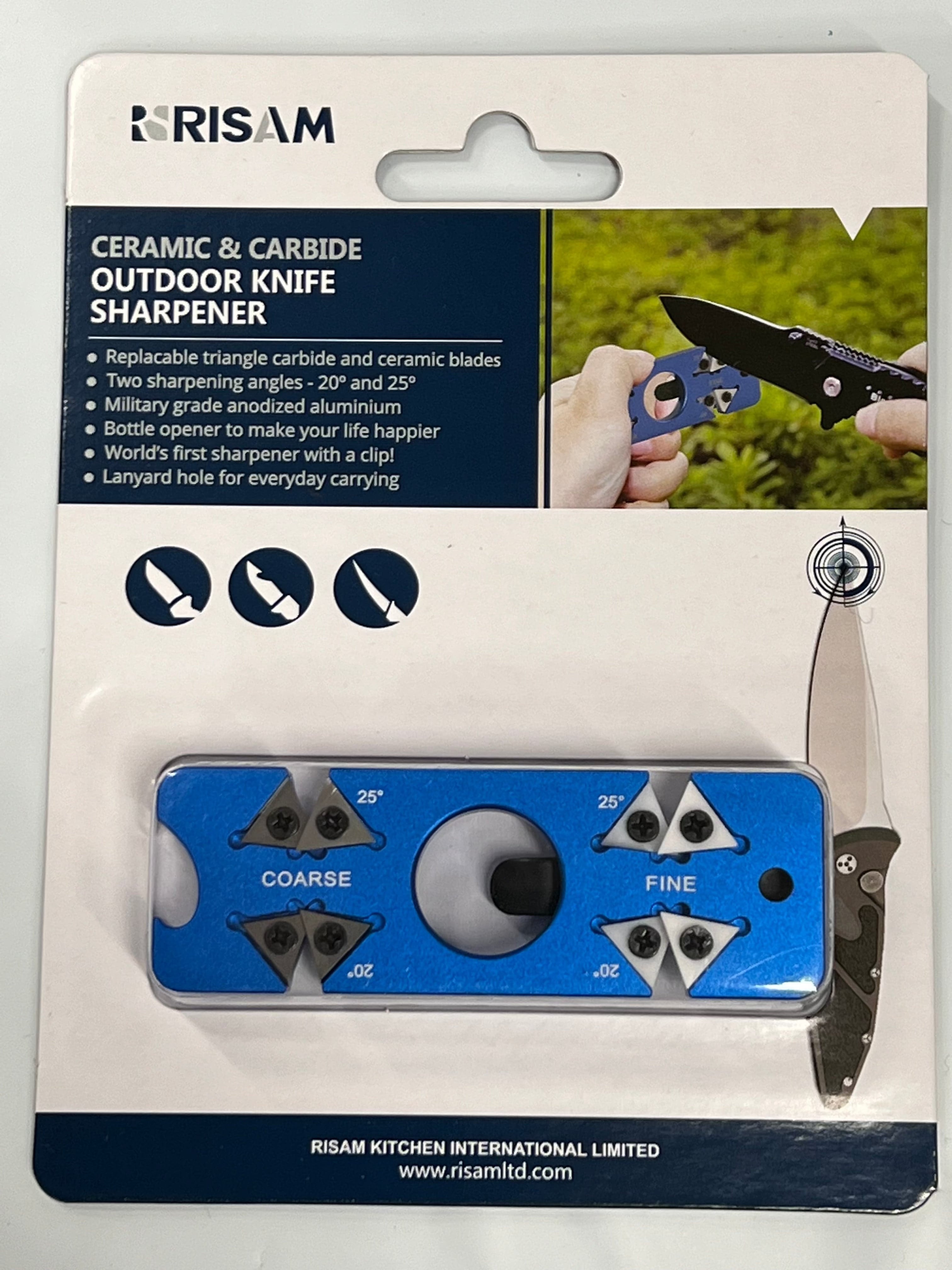 Affilatore rapido per coltelli da outdoor 20/25 gradi