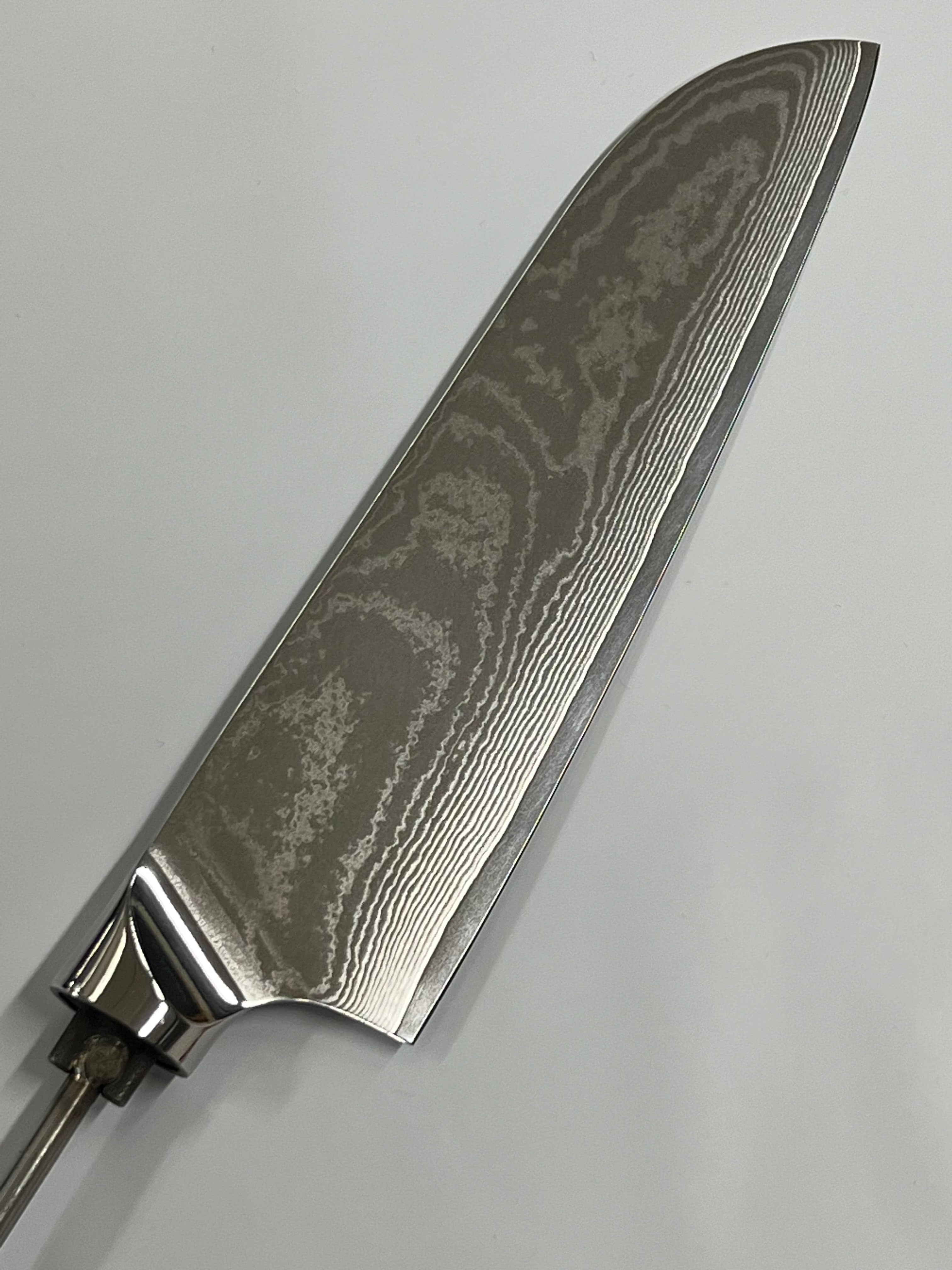 Santoku - Coltello da chef in acciaio damascato inossidabile da 8" con codolo filettato